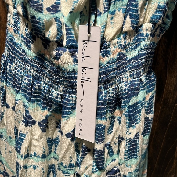 Nicole Miller by New York Strappy Maxi Dress Smocked Waist - Picture 8 of 10